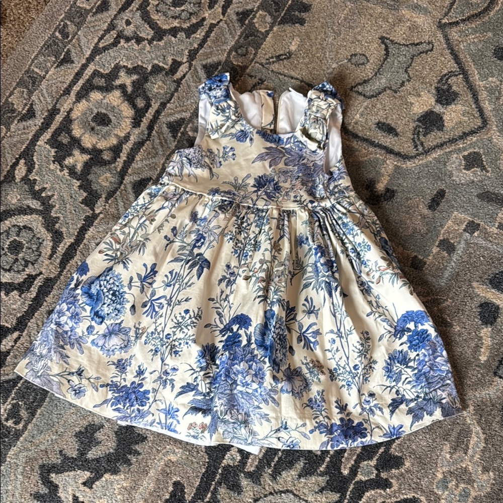 Floral Blue and White Dress-Edgehill